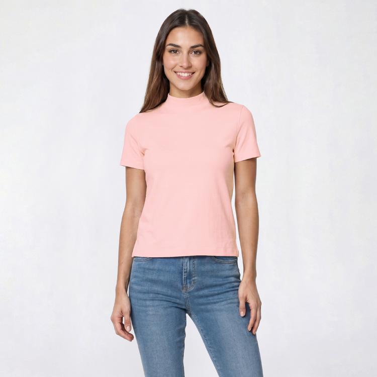 Womens Hasting & Smith Short Sleeve Mock Neck Tee