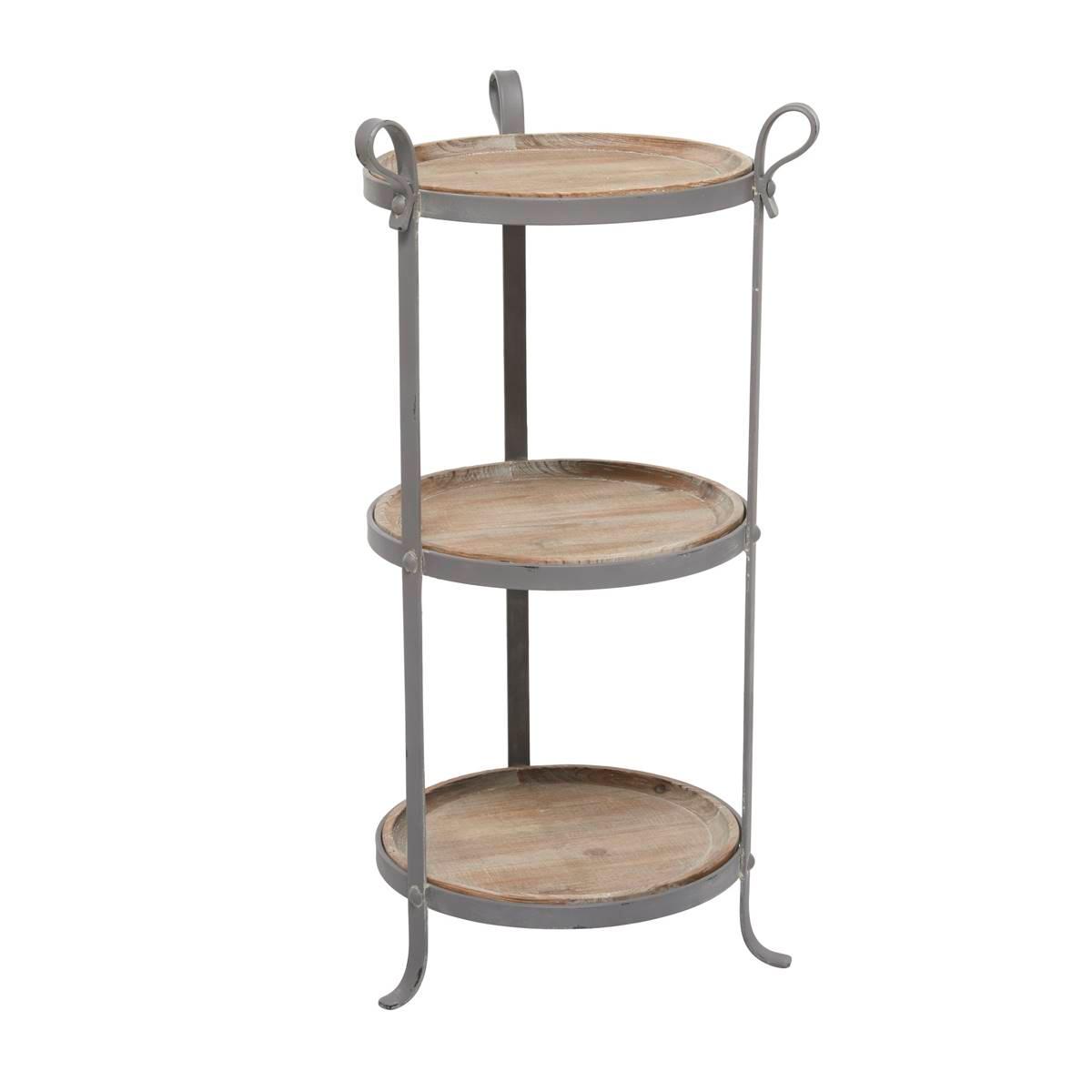 9th & Pike® Grey Metal Industrial Accent Table