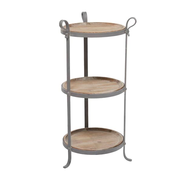 9th & Pike® Grey Metal Industrial Accent Table