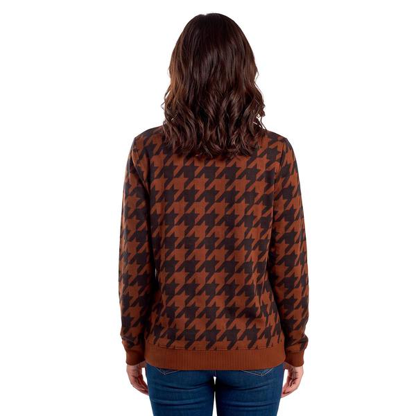 Womens Emily Daniels Long Sleeve Houndstooth Pullover Sweater