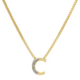 Gianni Argento 14kt. Gold Plated Diamond Accent C Pendant