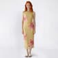 Juniors No Comment Placement Floral Mesh Side Ruch Midi Dress - image 1