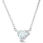 Sterling Silver Aquamarine & Diamond Accent Heart Pendant - image 1