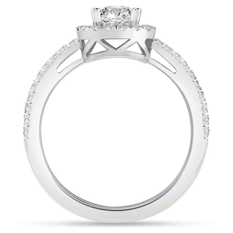 Nova Star® Sterling Silver 1ctw. Lab-Grown Diamond Halo Ring