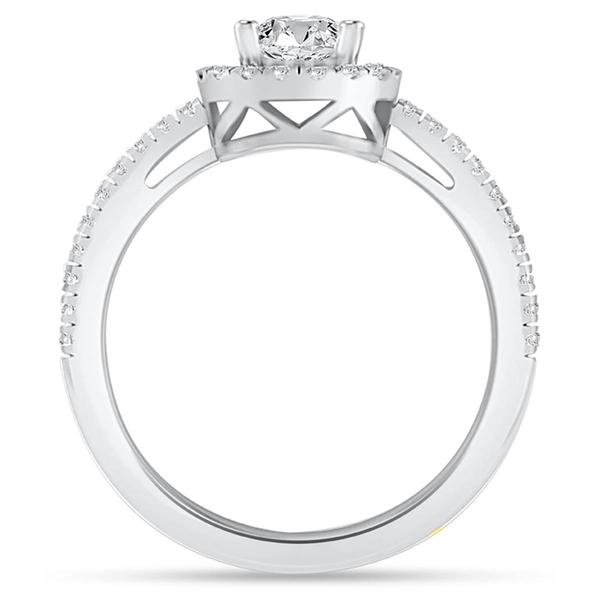 Nova Star® Sterling Silver 1ctw. Lab-Grown Diamond Halo Ring