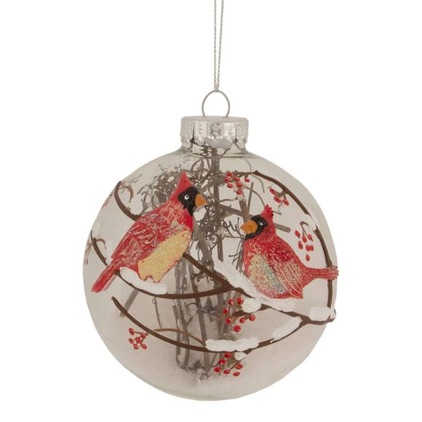 Northlight Seasonal 4in. Cardinals Glass Ball Christmas Ornament