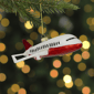 Northlight 5.75in. White & Red Airplane Glass Christmas Ornament - image 2
