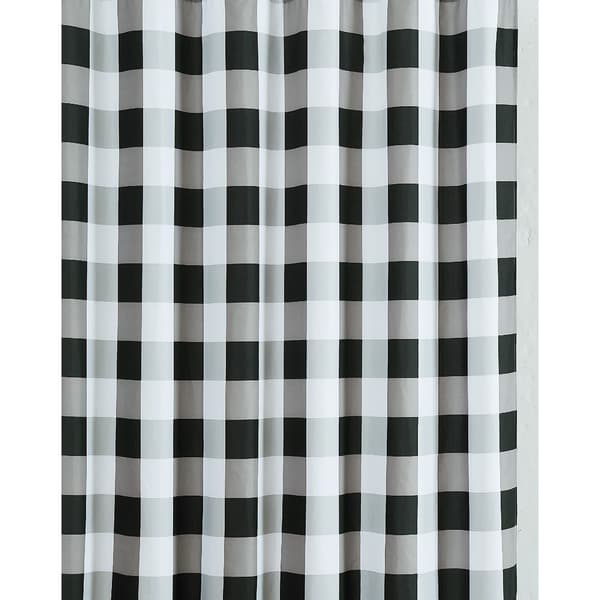 Truly Soft Everyday Buffalo Plaid Black Shower Curtain