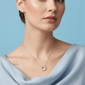 Saffron Moissanite Diamond Eternity Circle Necklace - image 3