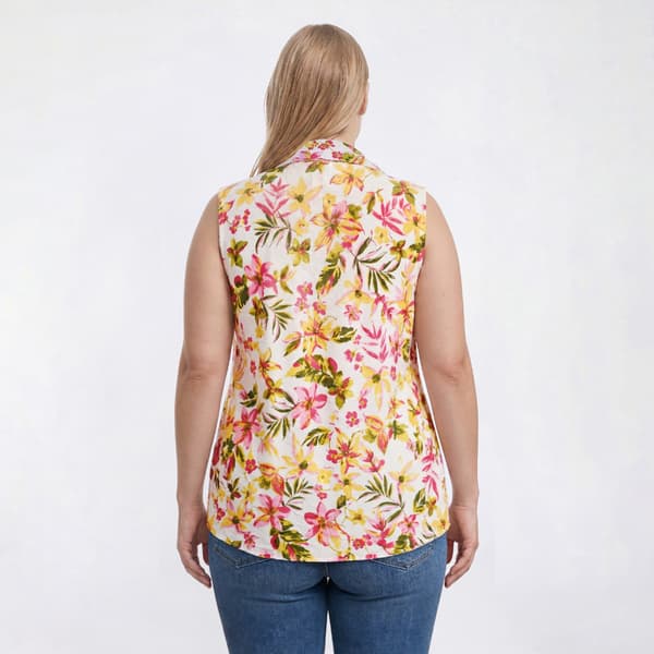 Plus Size Emily Daniels Sleeveless Floral Jacquard Blouse