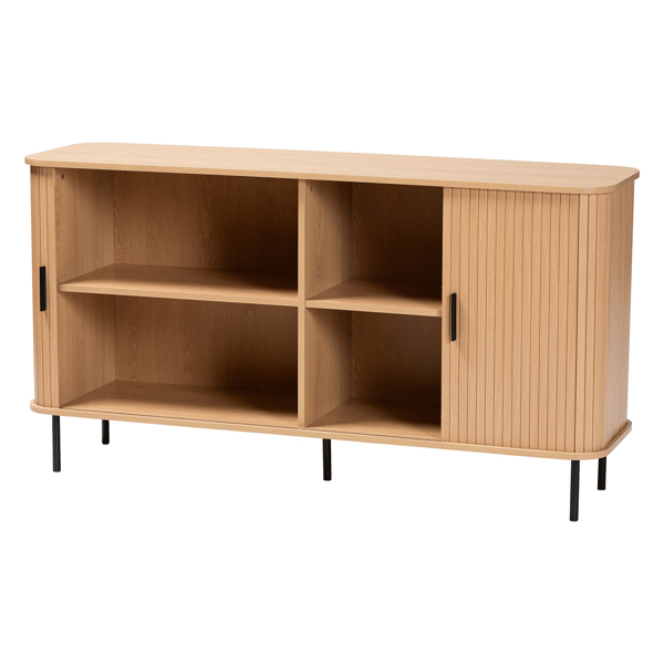 Baxton Studio Lucia Fluted Wood Sideboard Cabinet
