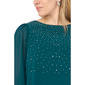 Petite MSK Long Sheer Sleeve Rhinestone Blouse - image 3