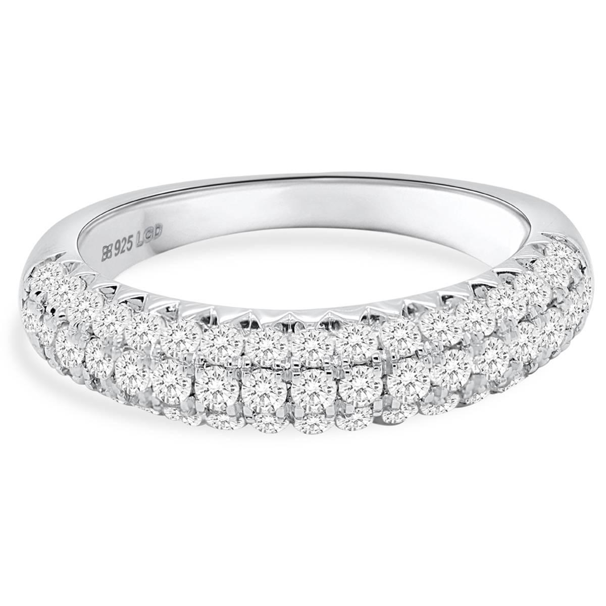 Nova Star® Sterling Silver Lab Grown Diamond Ring