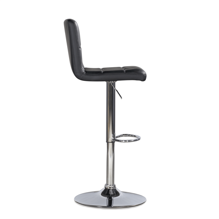 Linon Home Decor Brandt Black Faux Leather Adjustable Barstool