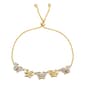 Accents Gold Plated Diamond Butterfly Link Adjustable Bracelet - image 1