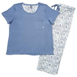 Petite IZOD® Short Sleeve Solid Tee & Flowers Capris Pajama Set