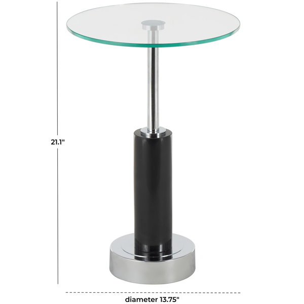 9th & Pike® Glam Black Marble Accent Table