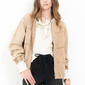 Womens MNK Long Sleeve Solid Ruched Twill Jacket - image 1