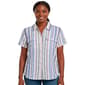 Petite Erika Yasmine Short Sleeve Stripe Pocket Button Down - image 1