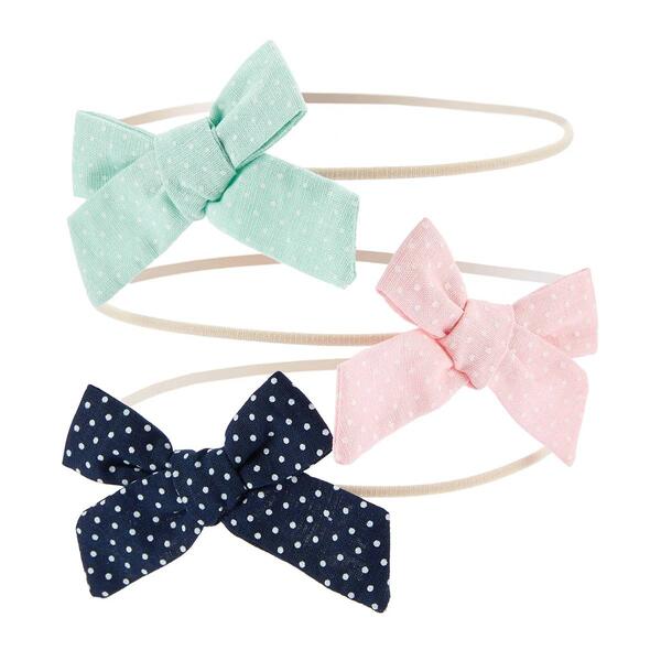 Carter&#39;s(R) Baby Girl (NB-24M)3pk. Dots Bow Headwraps - image 