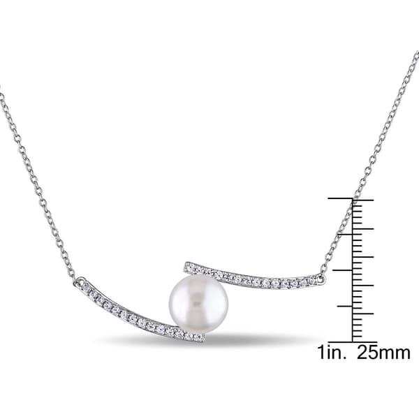 Gemstone Classics™ Pearl & Sapphire Bypass Necklace