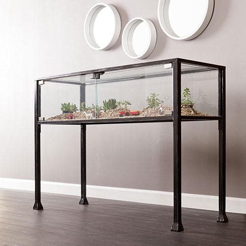 Southern Enterprises Terrarium Display Console Table