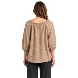 Plus Size Zac & Rachel 3/4 Sleeve Ruffle Neck Melange Sweater