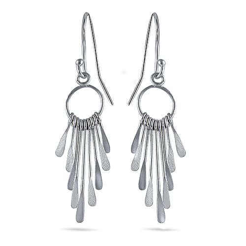 Sterling Silver Graduated Sticks Drop Earrings - image 