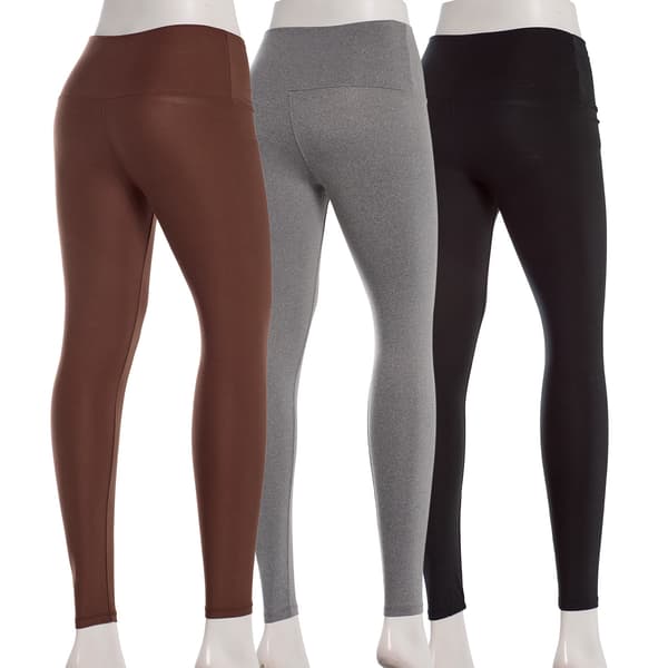Juniors No Comment 3pk. Solid Wide Waist Leggings