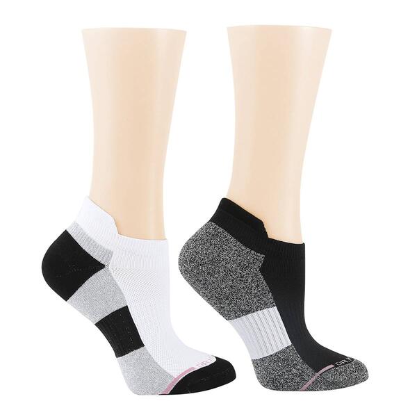 Womens Dr. Motion 2pk Color Block Compression Ankle Socks - image 