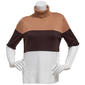 Plus Size Retrology Color Block Long Sleeve Turtleneck Sweater - image 1