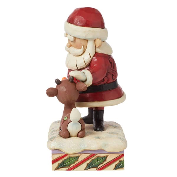 Jim Shore Santa Petting Rudolph Christmas Figurine