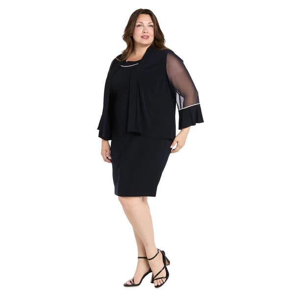 Plus Size R&M Richards Rhinestone Trim Jacket Dress