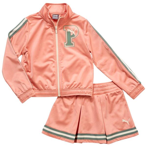Girls &#40;4-6x&#41; Puma&#40;R&#41; 2pc. Tricot Varsity Jacket & Pleated Skort Set - image 