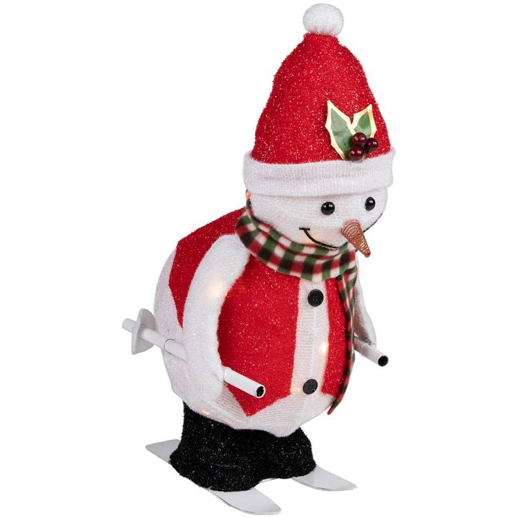 Northlight Seasonal 24in. LED Animated Skiing Snowman Figurine