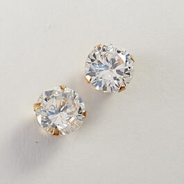 10kt. Yellow Gold Round Cubic Zirconia Earrings