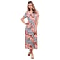 Petite Perceptions Short Sleeve Print Ring Waist Midi Dress - image 1