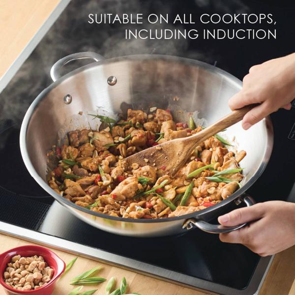 Rachael Ray Professional 14in. Stainless Steel Induction Wok