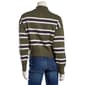 Juniors No Comment Multi Stripe Full Zip Mock Neck Sweater - image 2