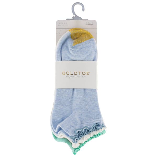 Womens Gold Toe 6Pk Lettuce Edge Qtr 21.00