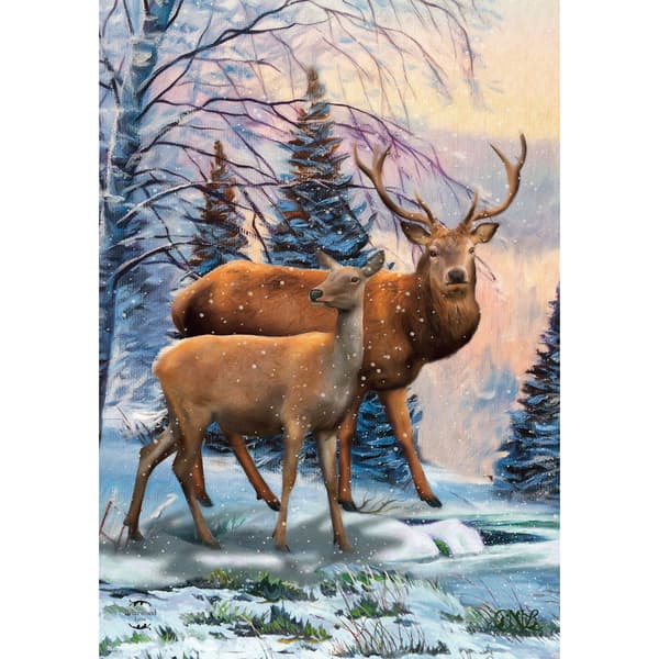 Briarwood Lane Winter Deer Scene Garden Flag - image 