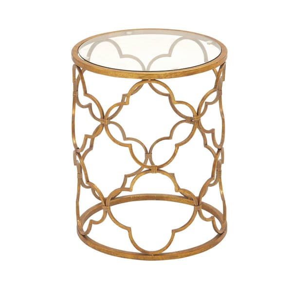 9th & Pike(R) Gold Contemporary Metal Accent Table - image 