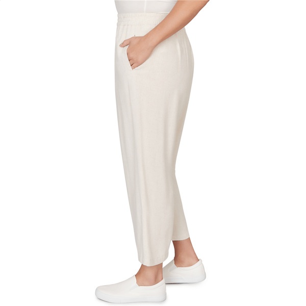 Plus Size Alfred Dunner Natural Wonder Linen Blend Pull On Pants