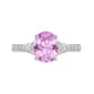 Sterling Silver Ring w/ Pink Sapphire & White Topaz Gemstones - image 4
