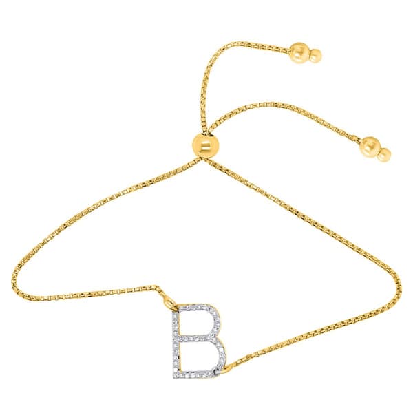 Nova Star(R) Gold Plated 1/10ctw. Lab Grown Diamond B Bolo Bracelet