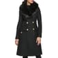 Womens Guess Long Boucle Double Breasted Peacoat w/Faux Fur - image 1