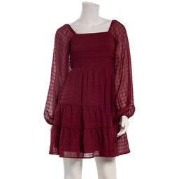Juniors Jolt Long Sleeve Textured Chiffon Skater Dress