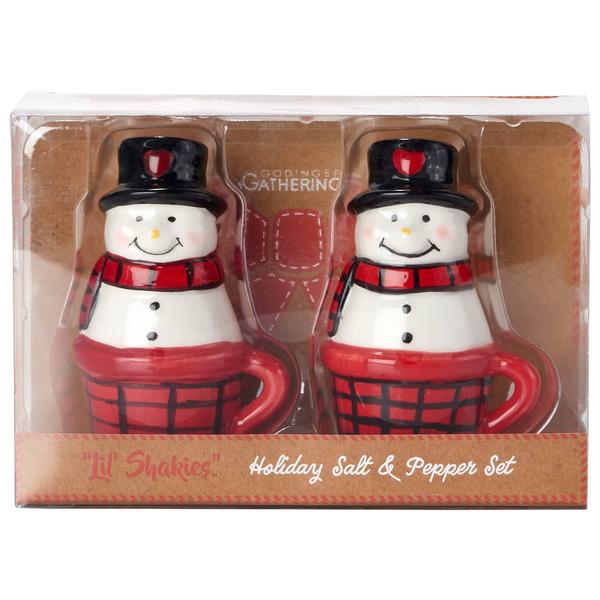 Godinger Lil Shakies Snowman Salt & Pepper Set - image 