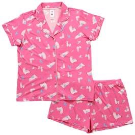 Juniors Sleep & Co. Short Sleeve Llama Shorty Pajama Set