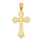 Unisex Gold Classics(tm) 14kt. Yellow Gold Diamond Cut Cross Pendant - image 1